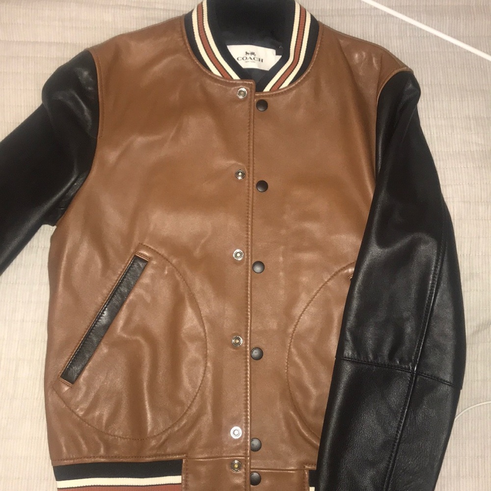Coach men’s leather varsity jacket
